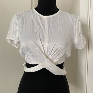 New with tags white Crop top. Bershka size M